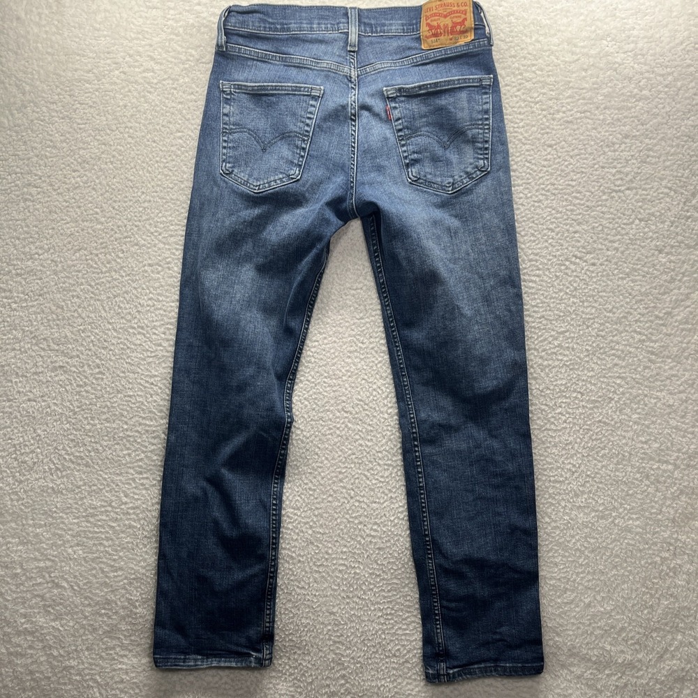 Levis Jeans Mens 32 x 32 Blue Denim Pants Slim Straight 514 Adult Cotton Chore - Picture 14 of 16